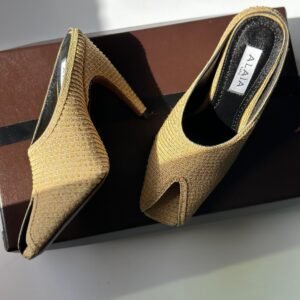 ALAIA Platform Straw Mules