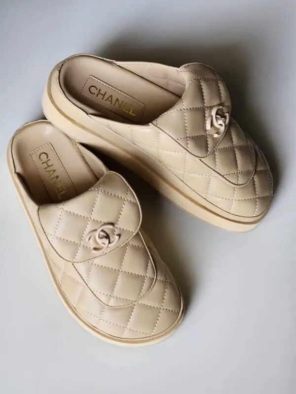CHANEL Quilted CC Logo Mules