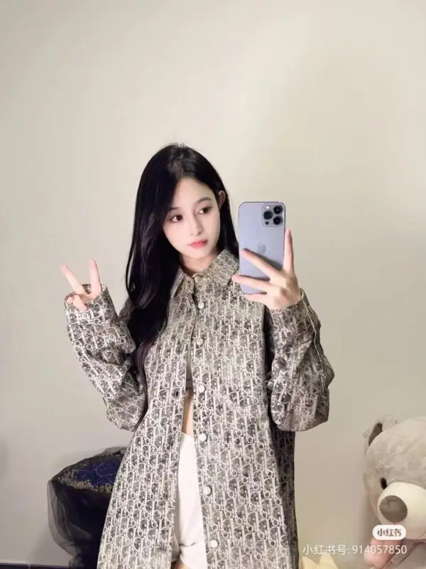DIOR Printed Casual Cream Shirt for Women