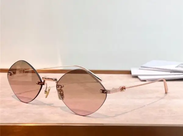 DIOR Rimless Gold Diamond Sunglasses