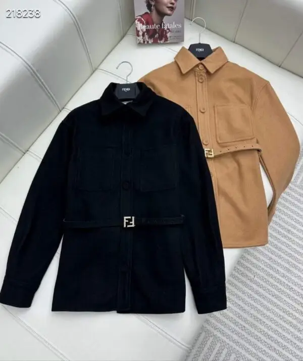 FENDI Belted Waist Denim Jacket
