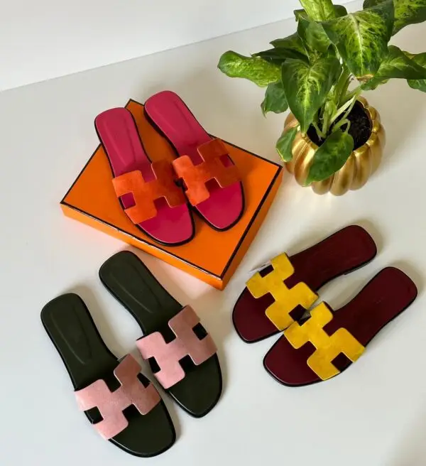 HERMES Summer Leather Slippers