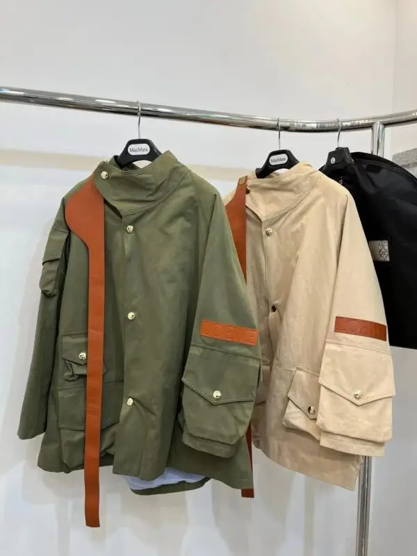 LOEWELoewe Khaki Patch Pocket Military Parka