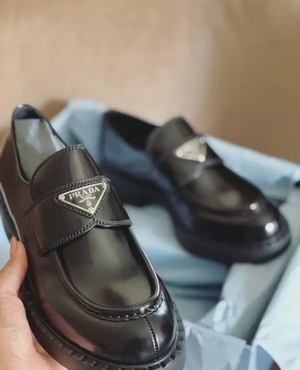 PRADA Monolith Leather Loafers
