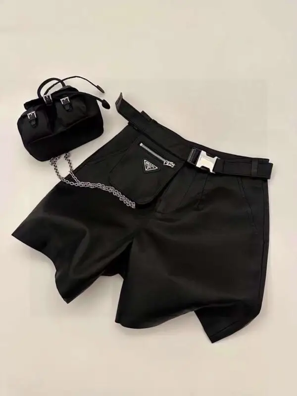 PRADA Belted Technical-Twill Swim Shorts – Black