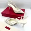VALENTINO VLogo Leather Slingback Pumps