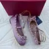 Valentino Rockstud Patent Leather Ballerina Flats