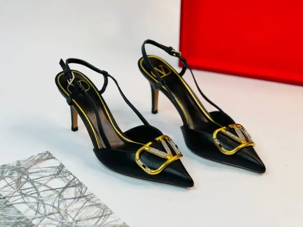 VALENTINO Rockstud Pointed Toe Stiletto Heel Sandals