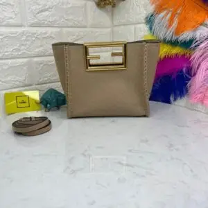 FENDI Premium Felt Beige Tote Bag