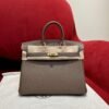 HERMES Platinum Leather Handbag