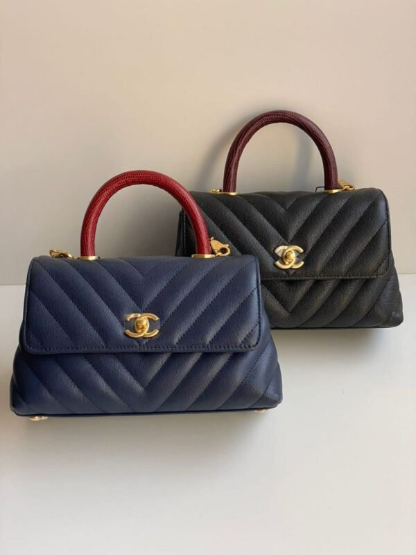 Chanel Chevron Coco Handle Flap Bag