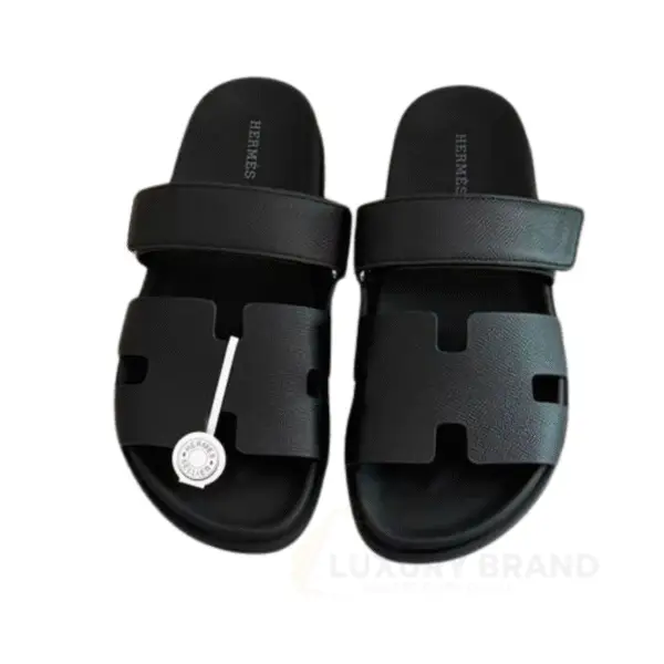 HERMES Black Calfskin Men's Sandal